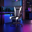 Computer Desk Chair Swivel Gaming PU Leather w/Padded Armrest White