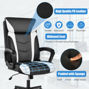 Computer Desk Chair Swivel Gaming PU Leather w/Padded Armrest White