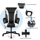 Computer Desk Chair Swivel Gaming PU Leather w/Padded Armrest White