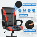 Computer Desk Chair Swivel Gaming PU Leather w/Padded Armrest Red