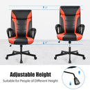 Computer Desk Chair Swivel Gaming PU Leather w/Padded Armrest Red