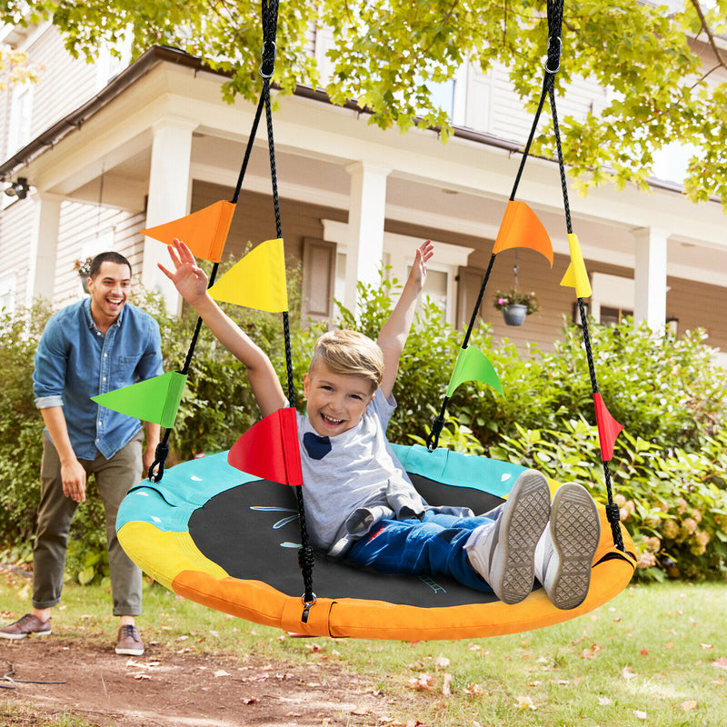 40" Flying Saucer Tree Swing Indoor Outdoor Swing w/Hanging Strap Helicopter