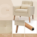Accent Chair Upholstered Linen Armchair Sofa Chair w/Waist Pillow