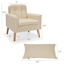 Accent Chair Upholstered Linen Armchair Sofa Chair w/Waist Pillow