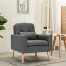 Accent Chair Upholstered Linen Armchair Sofa Chair w/Waist Pillow