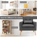 Accent Chair Upholstered Linen Armchair Sofa Chair w/Waist Pillow