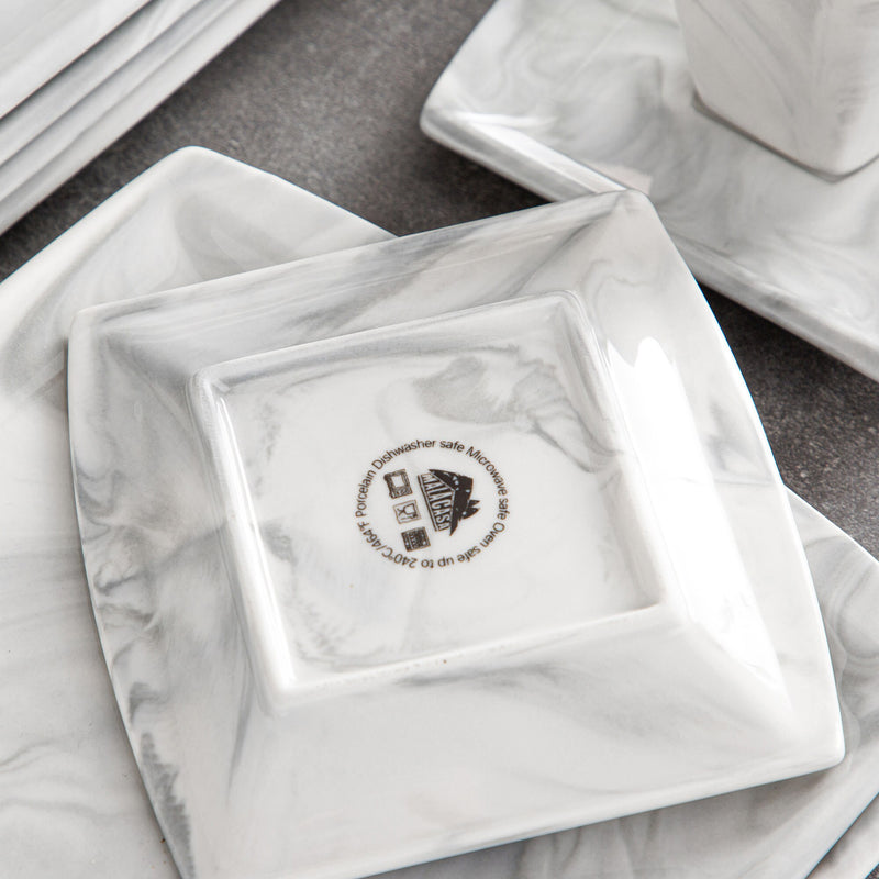 18/36pcs Marble Grey Porcelain Ceramic Drinkware Sets