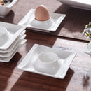 6-Piece 4" Egg Cups Holder Ivory White Porcelain China Ceramic