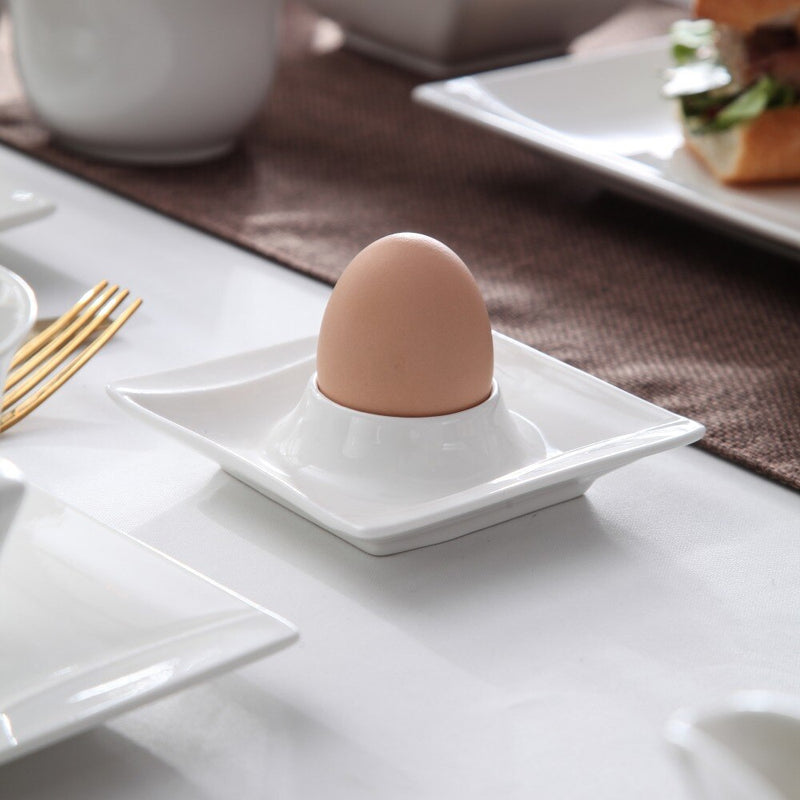 6-Piece 4" Egg Cups Holder Ivory White Porcelain China Ceramic