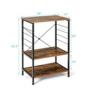 3-Tier Kitchen Baker's Rack Microwave Oven Stand Storage Shelf w/10 Hook