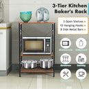 3-Tier Kitchen Baker's Rack Microwave Oven Stand Storage Shelf w/10 Hook