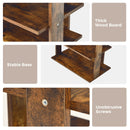 7-Tier Double Shoe Rack Free Standing Shelf Storage Tower Rustic Brown