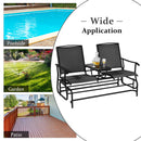 2 Person Outdoor Patio Double Glider Chair Loveseat Rocking Black