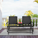 2 Person Outdoor Patio Double Glider Chair Loveseat Rocking Black