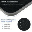 Patio Folding Square Dining Table Aluminum Frame Tempered Glass top