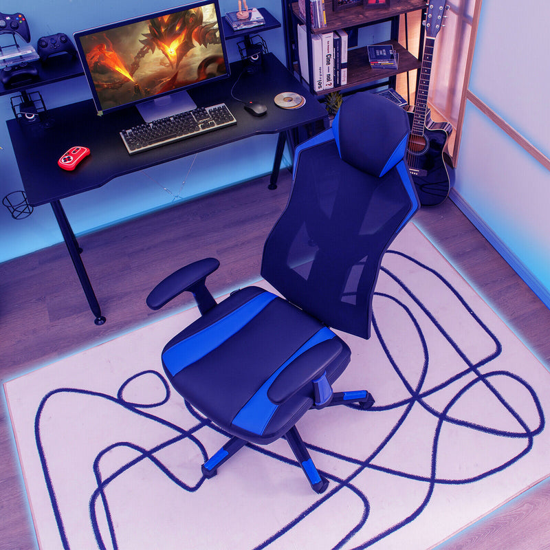 Gaming Chair Swivel Computer Office Chair w/ Adjustable Mesh Back Blue