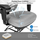 Mesh Drafting Chair Office Chair w/Adjustable Armrests & Foot-Ring Grey