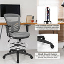 Mesh Drafting Chair Office Chair w/Adjustable Armrests & Foot-Ring Grey