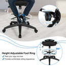 Mesh Drafting Chair Office Chair w/Adjustable Armrests & Foot-Ring Black
