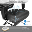 Mesh Drafting Chair Office Chair w/Adjustable Armrests & Foot-Ring Black