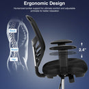 Mesh Drafting Chair Office Chair w/Adjustable Armrests & Foot-Ring Black