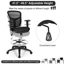 Mesh Drafting Chair Office Chair w/Adjustable Armrests & Foot-Ring Black