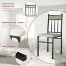 5 Piece Dining Set Faux Marble Top Table and 4 Padded Seat Chairs w/ Metal Legs