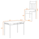 5 Piece Dining Set Faux Marble Top Table and 4 Padded Seat Chairs w/ Metal Legs