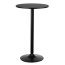 24" Round Pub Table Bistro Bar Height Cocktail Table W/Metal Base Indoor Black
