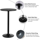 24" Round Pub Table Bistro Bar Height Cocktail Table W/Metal Base Indoor Black
