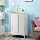 Bathroom Floor Storage Cabinet Double Door Kitchen Cupboard Shoe Cabinet White