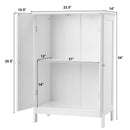 Bathroom Floor Storage Cabinet Double Door Kitchen Cupboard Shoe Cabinet White