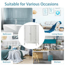 Bathroom Floor Storage Cabinet Double Door Kitchen Cupboard Shoe Cabinet White