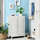 Bathroom Floor Storage Cabinet Double Door Kitchen Cupboard Shoe Cabinet White