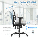 Mesh Office Chair 3-Paddle Computer Desk Chair w/ Adjustablfe Seat Grey