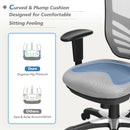 Mesh Office Chair 3-Paddle Computer Desk Chair w/ Adjustablfe Seat Grey