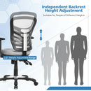 Mesh Office Chair 3-Paddle Computer Desk Chair w/ Adjustablfe Seat Grey