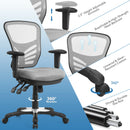 Mesh Office Chair 3-Paddle Computer Desk Chair w/ Adjustablfe Seat Grey