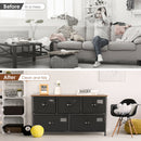 5-Drawer Dresser Storage Organizer Chest Fabric Drawer w/Labels Black