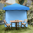 10ft X 10ft Pop Up Tent Slant Leg Canopy W/ Detachable Side Wall Blue