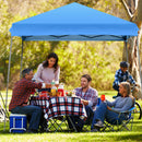10ft X 10ft Pop Up Tent Slant Leg Canopy W/ Detachable Side Wall Blue