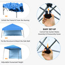 10ft X 10ft Pop Up Tent Slant Leg Canopy W/ Detachable Side Wall Blue