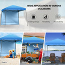 10ft X 10ft Pop Up Tent Slant Leg Canopy W/ Detachable Side Wall Blue