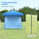 10ft X 10ft Pop Up Tent Slant Leg Canopy W/ Detachable Side Wall Blue