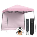 10ft X 10ft Pop Up Tent Slant Leg Canopy W/ Detachable Side Wall Blue