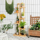 7 Potted 6 Tier Plant Stand Rack Bamboo Display Shelf for Patio Yard