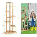 7 Potted 6 Tier Plant Stand Rack Bamboo Display Shelf for Patio Yard