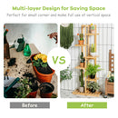 7 Potted 6 Tier Plant Stand Rack Bamboo Display Shelf for Patio Yard