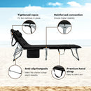 4-Fold Oversize Padded Folding Chaise Lounge Chair Reclining Chair Black