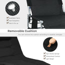 4-Fold Oversize Padded Folding Chaise Lounge Chair Reclining Chair Black